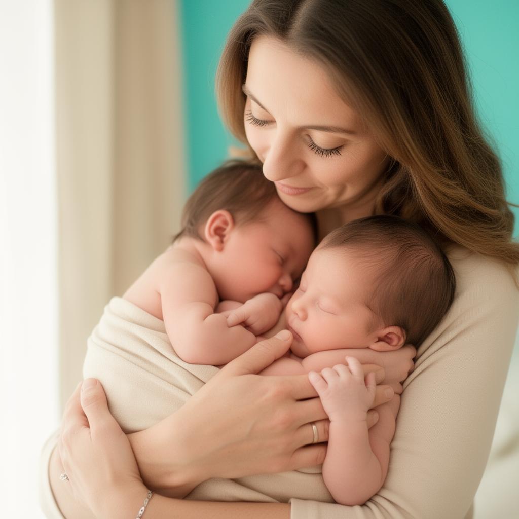 Maman tenant son nouveau-né dans un moment apaisé